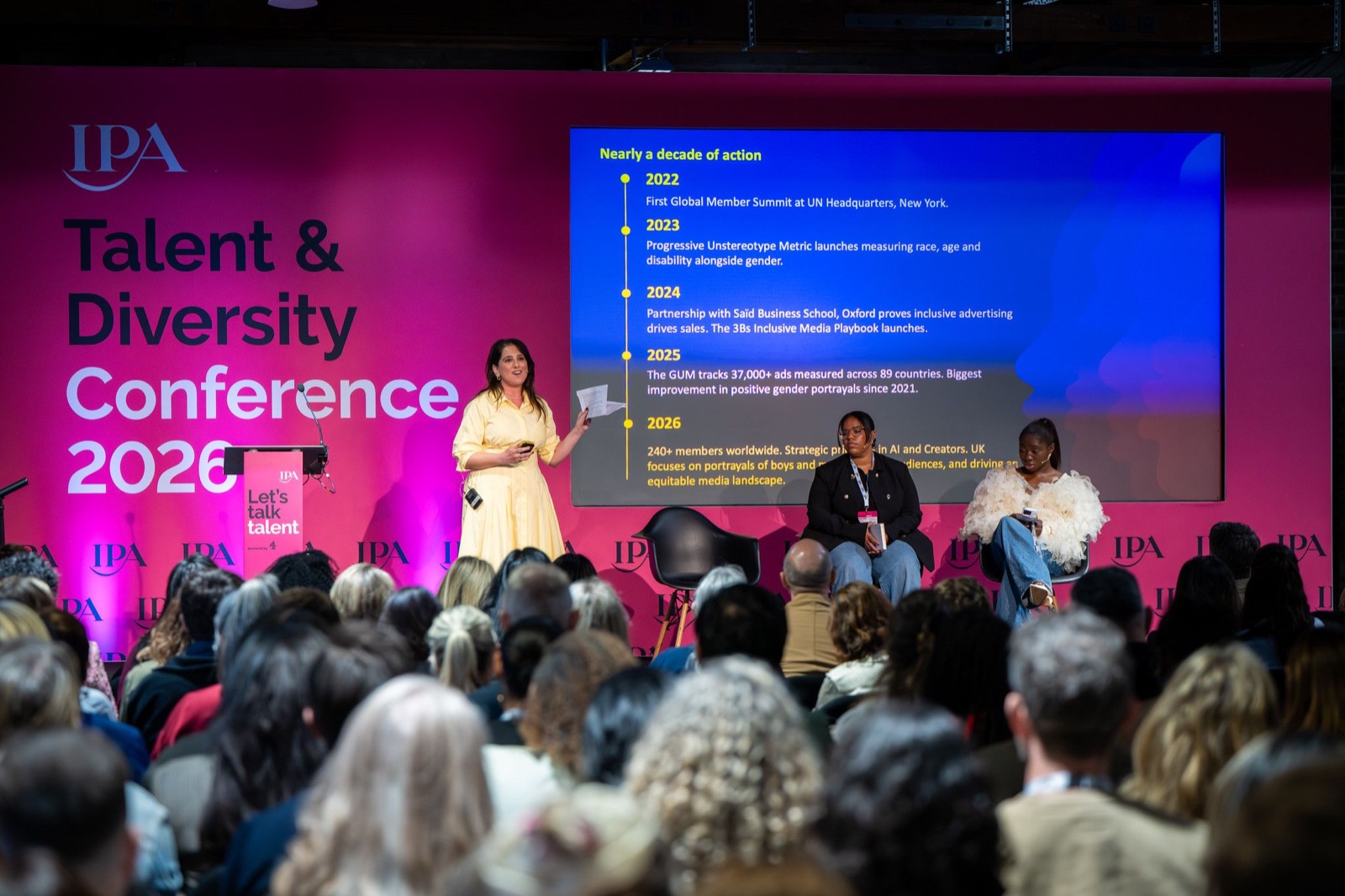 The IPA Talent and Diversity Conference 2026 stage seen from the audience